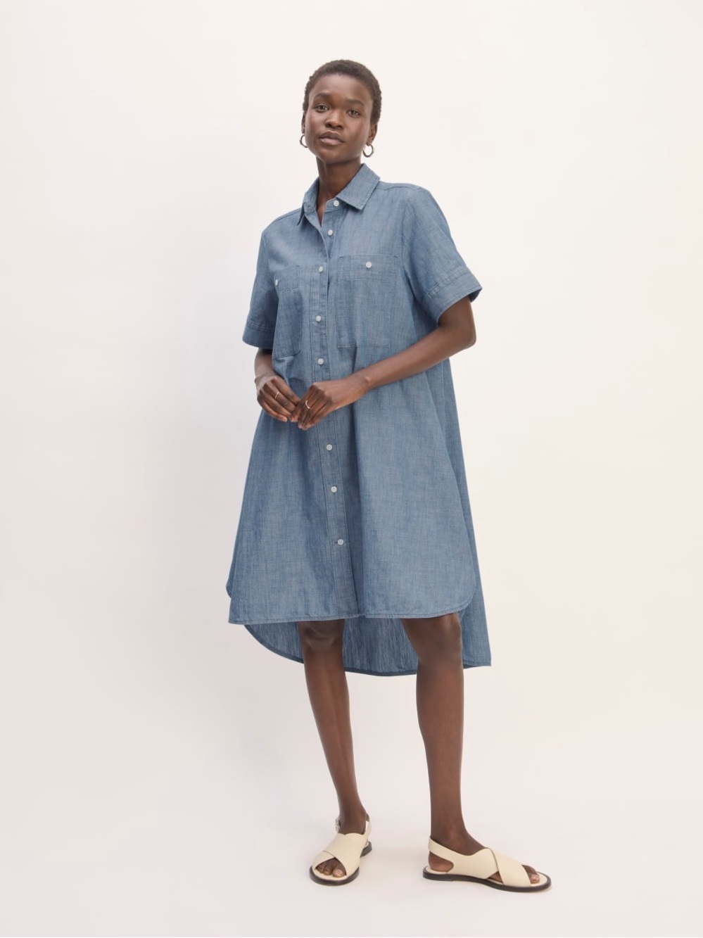 Everlane The Daytripper Shirt Dress Oversized Minimalist pockets Organic Cotton